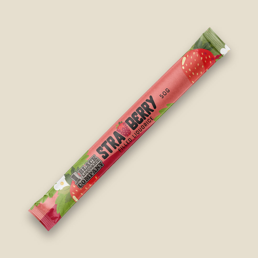 Soft Eating Strawberry Filled Liquorice Stick
